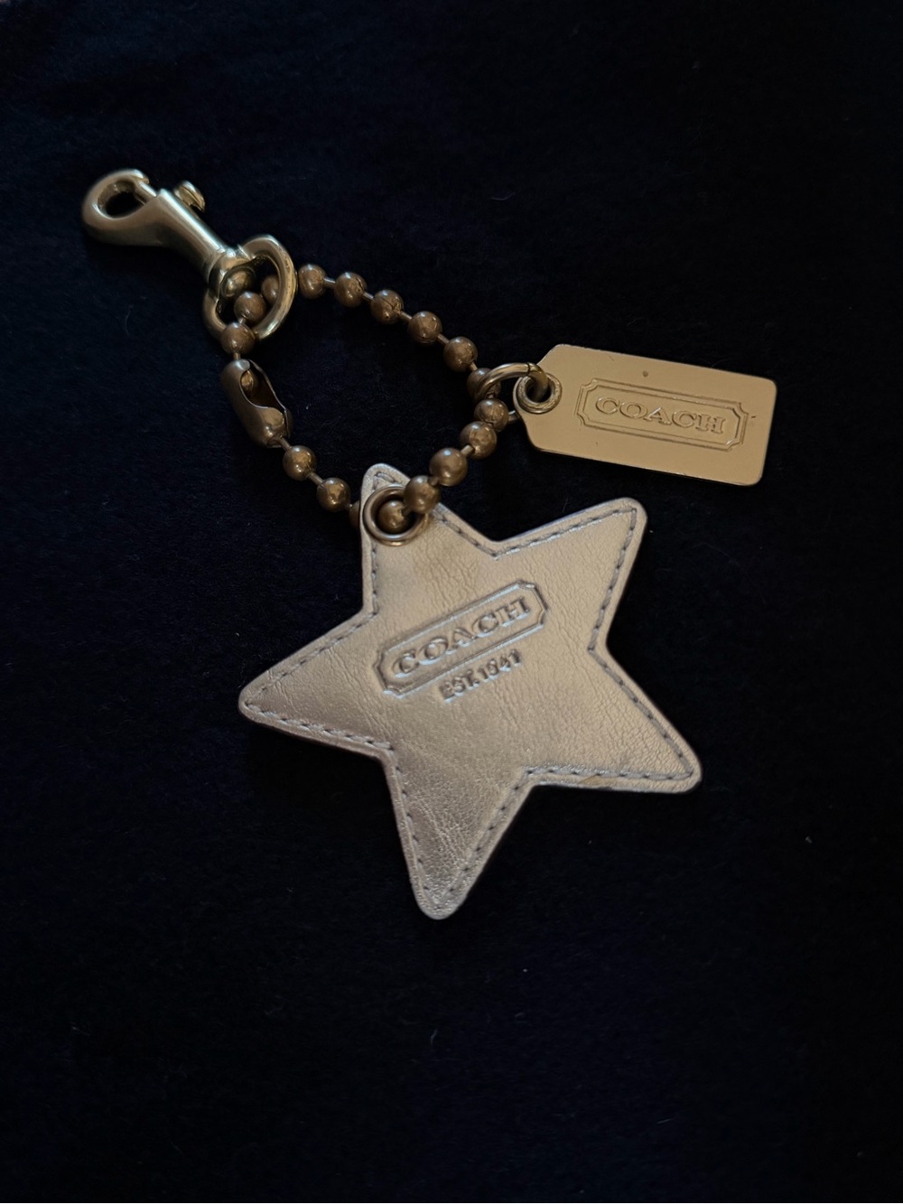 COACH Vintage Star Leather Keychain Charm